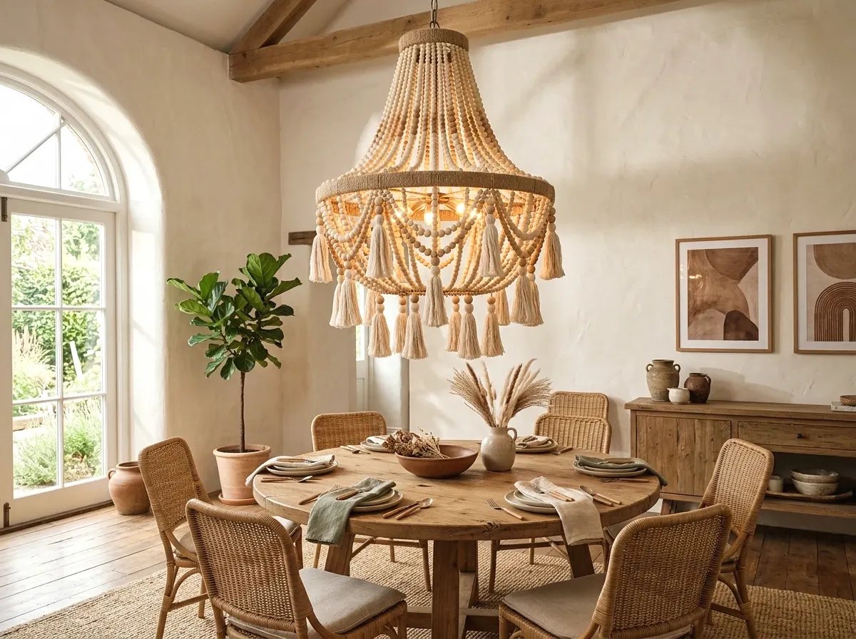 a bohemian beaded chandelier