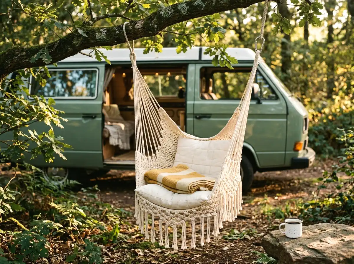 a hammock chair for outdoor lounging