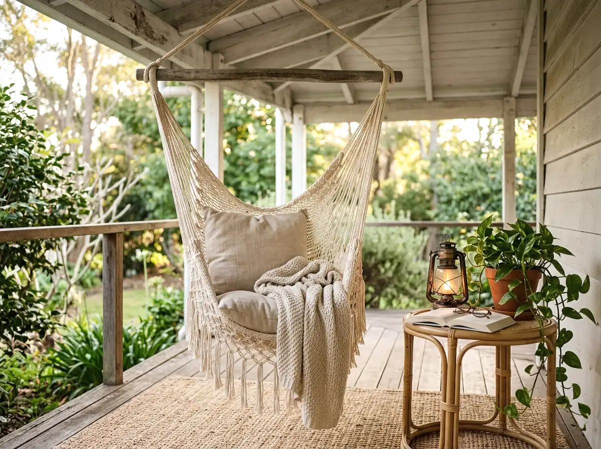 a hammock or hanging chair