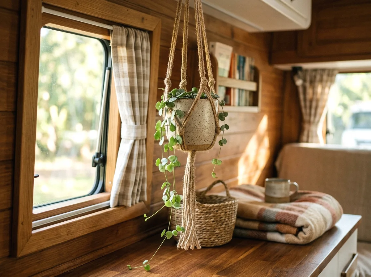 a small hanging plant corner