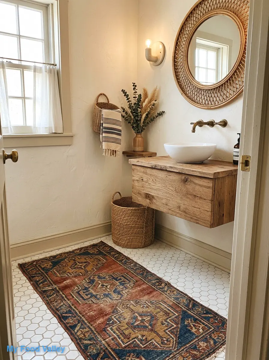 a vintage kilim or persian runner underfoot