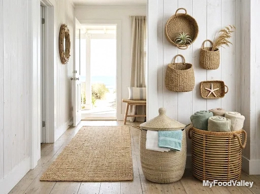 a woven seagrass basket collection