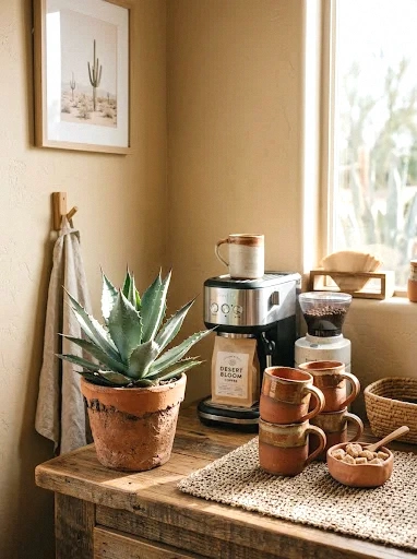 agave plant accent coffee corner