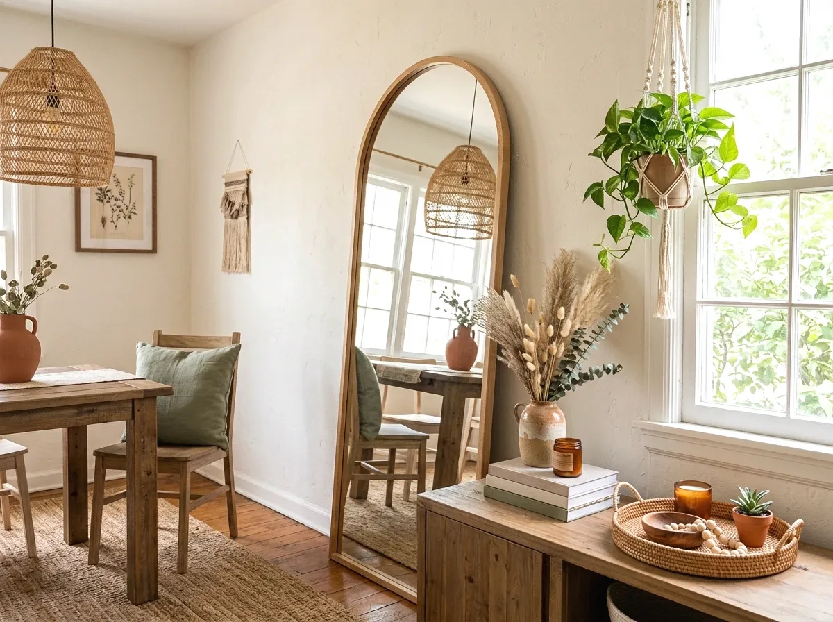 an arched mirror to bounce light