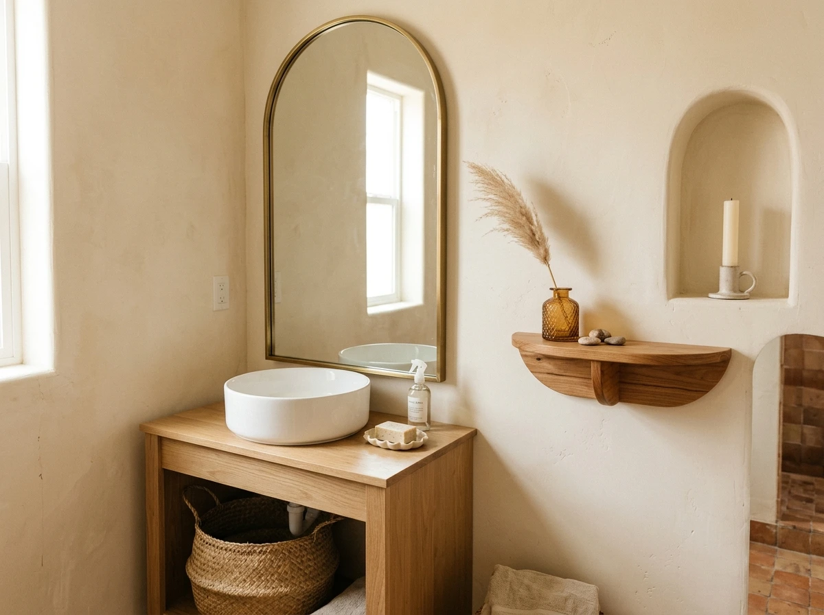arched mirror and curved shapes