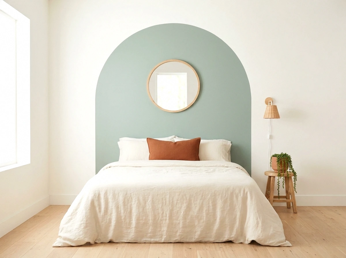arched painted alcove headboard