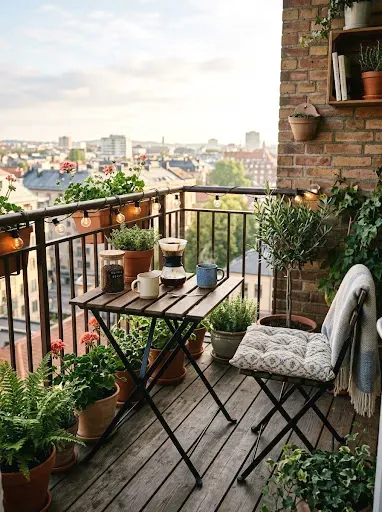 balcony or patio mini coffee station