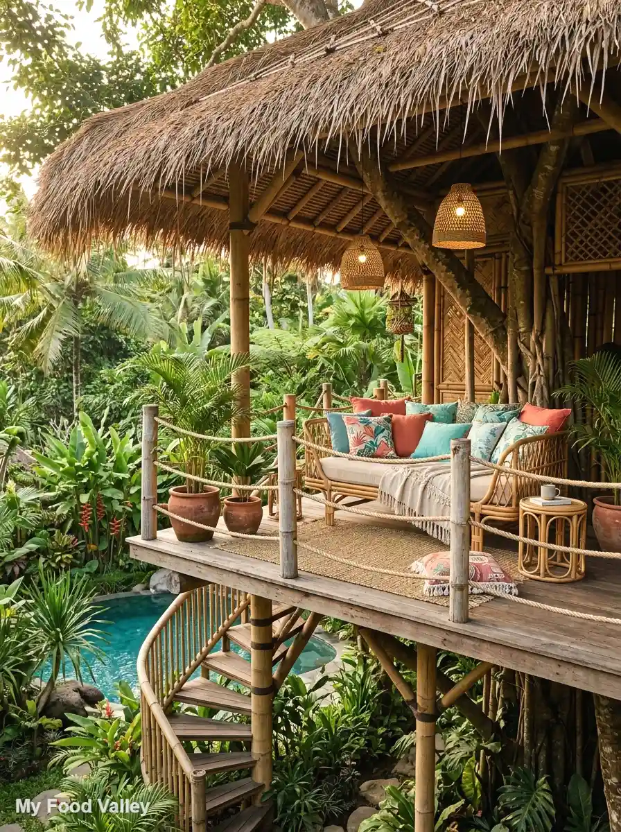 bamboo and thatch tropical treehouse