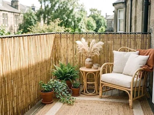 bamboo or reed privacy screen