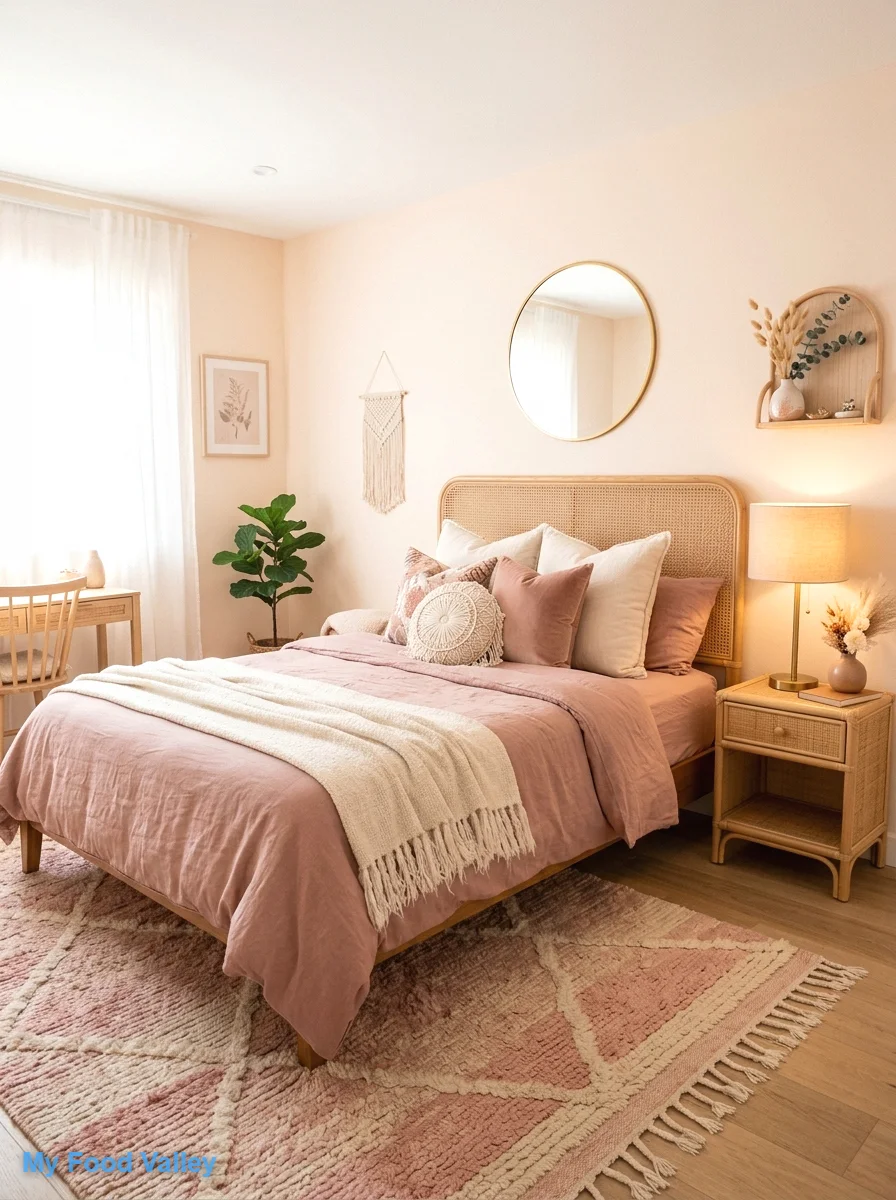 blush pink boho dream room