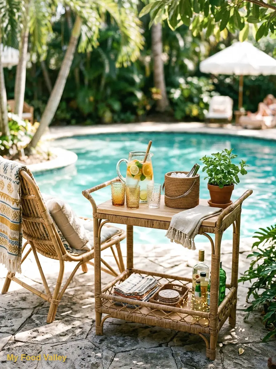 boho bar cart nook