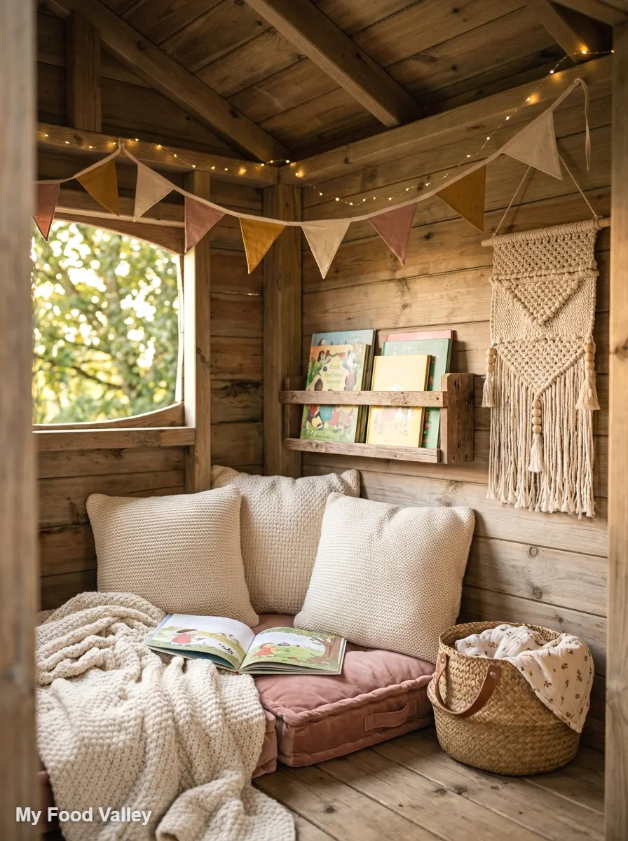 boho reading nook treehouse for kids