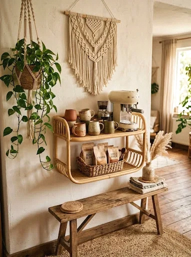 boho style coffee corner