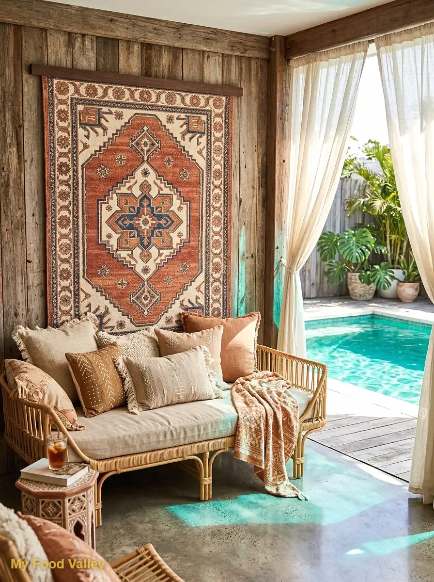 boho tapestry cabana wall