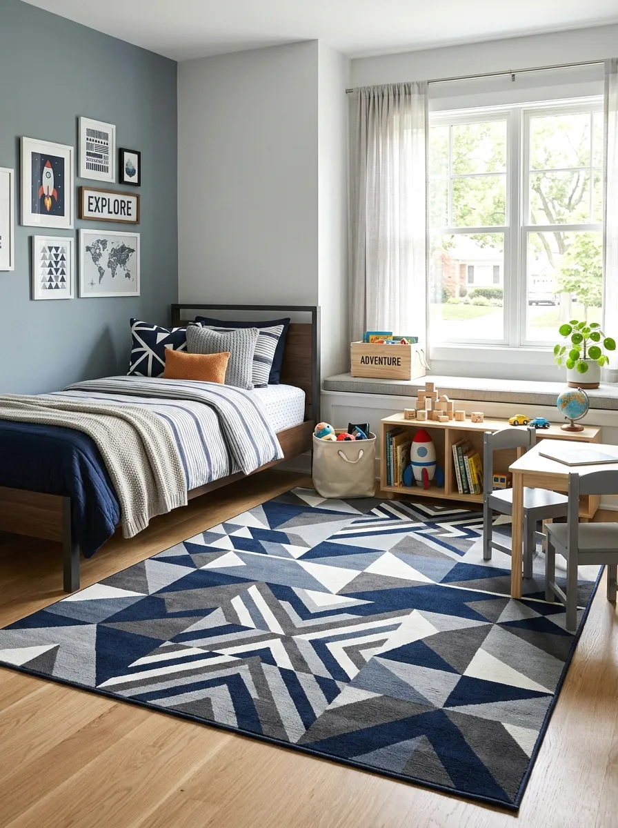 bold area rug