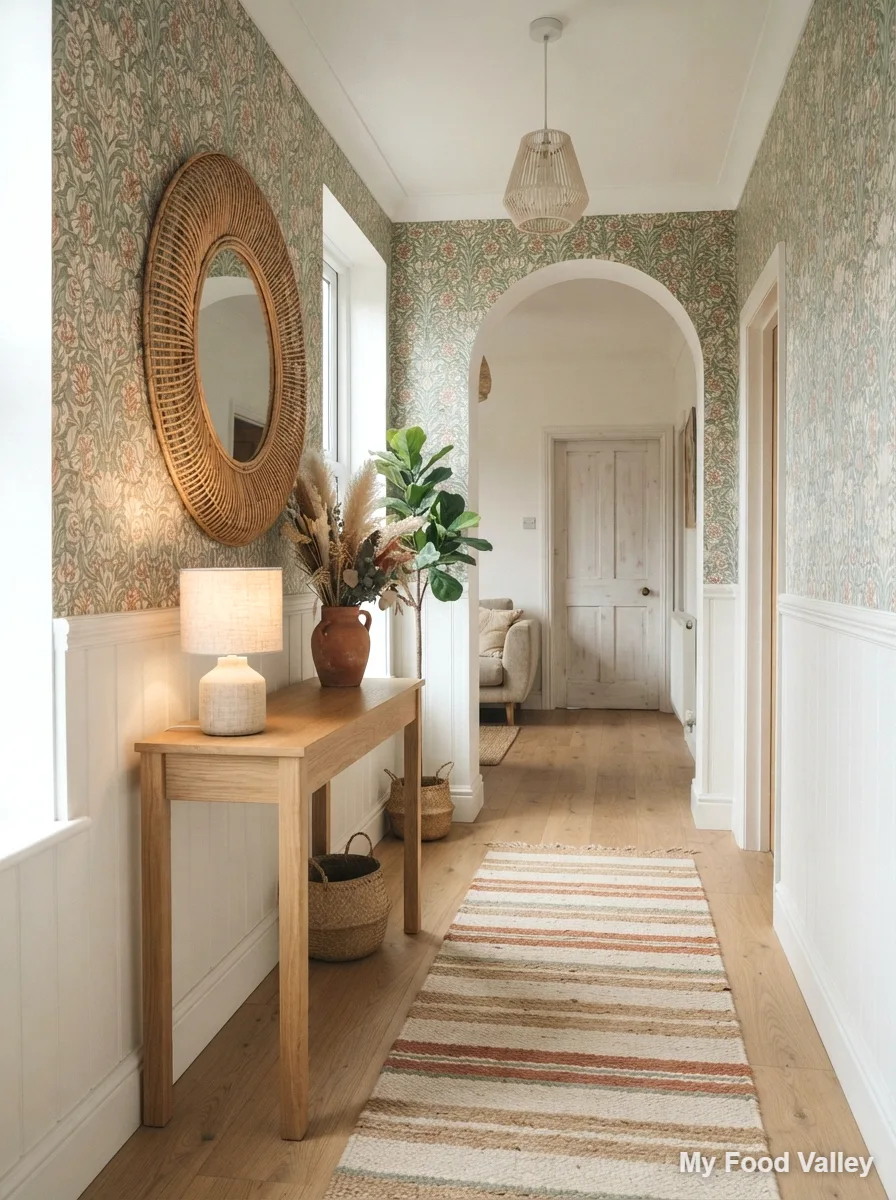 botanical or boho wallpaper accent