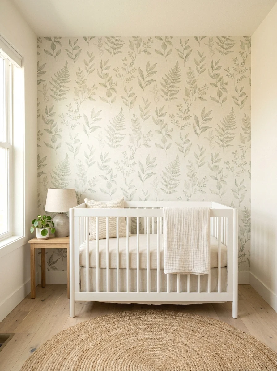 botanical wallpaper accent wall