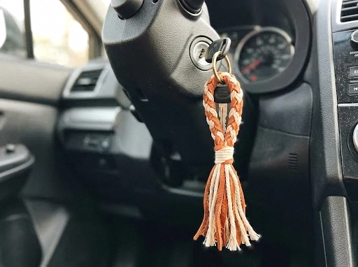 braided tassel keychain