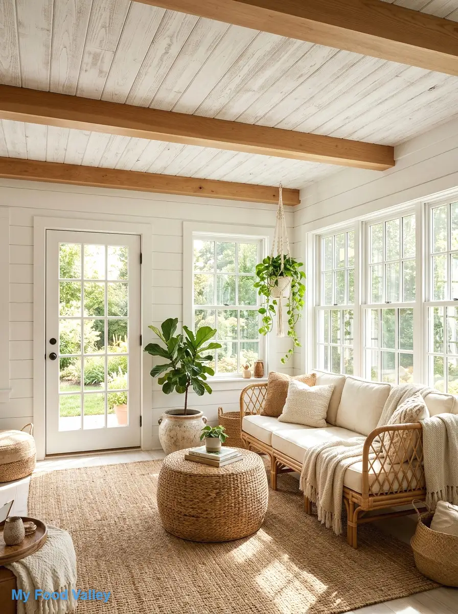 brighten walls and ceilings with whitewashed wood