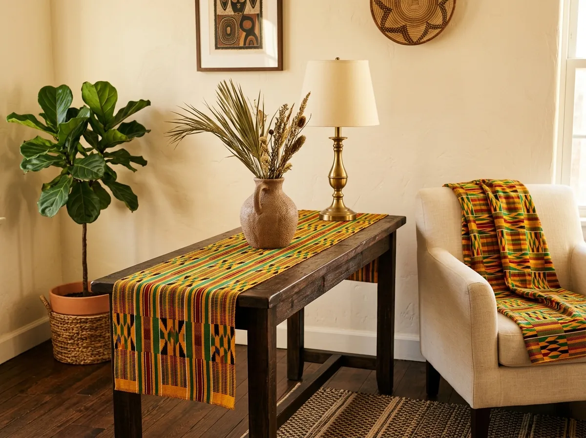 bring in kente-inspired accents