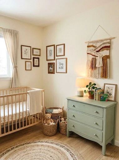 budget diy boho nursery with thrifted finds