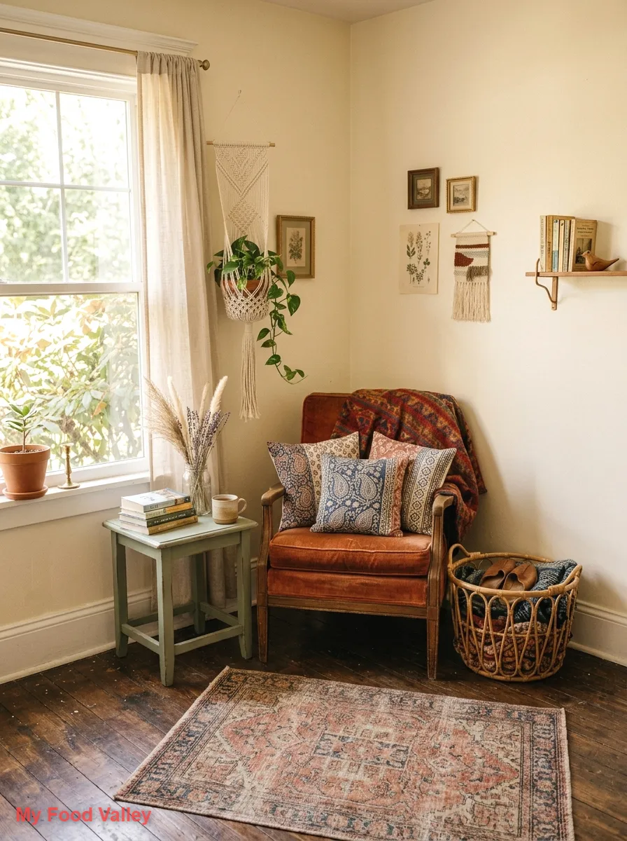 budget diy boho reading nook with thrifted finds