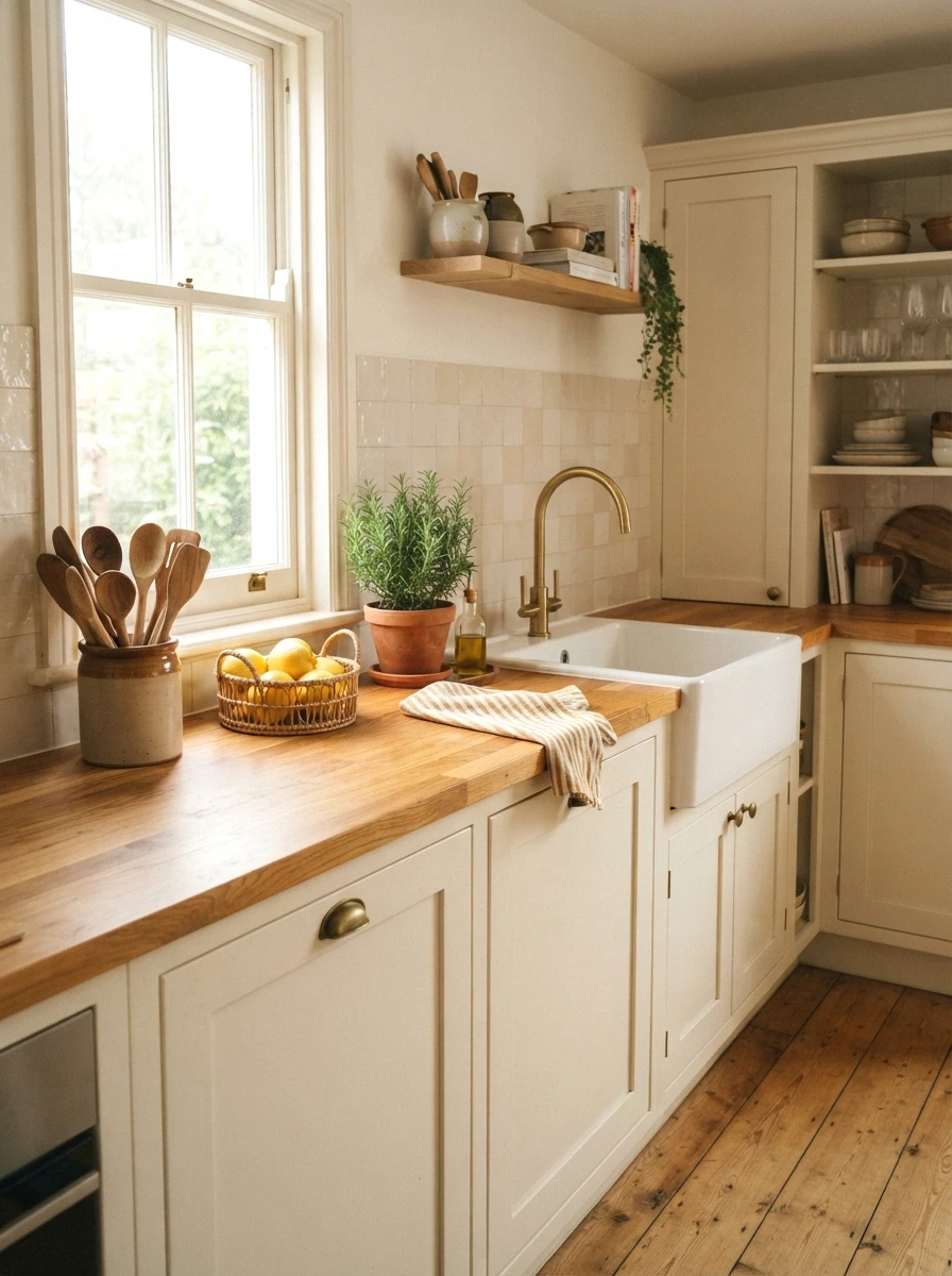 butcher block countertops with natural warmth