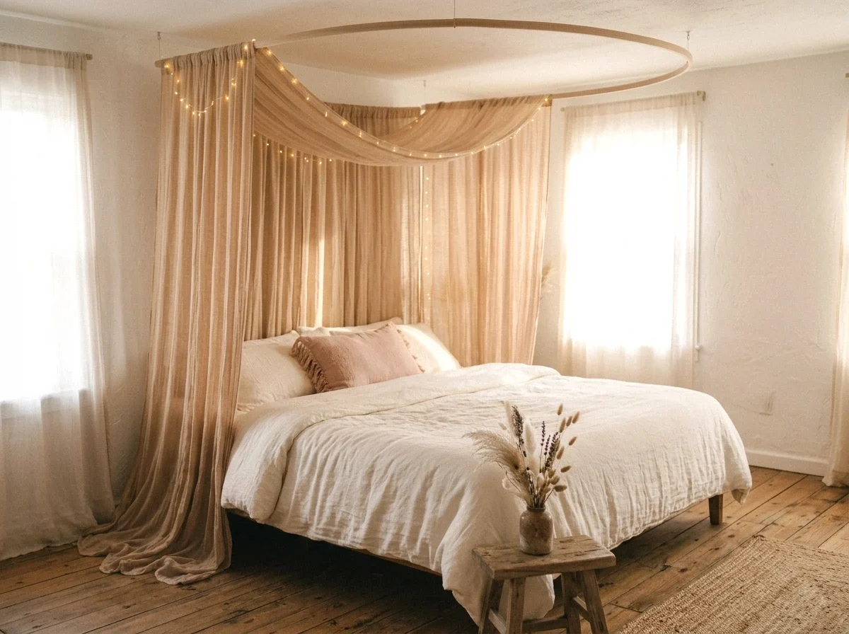 canopy drape headboard
