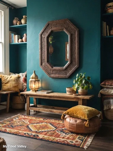 carved wood moroccan mirror