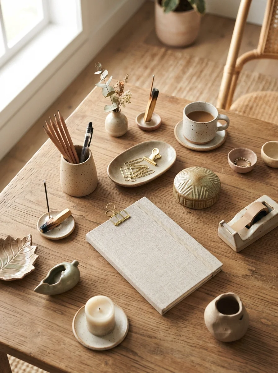 ceramic and clay desk accessories