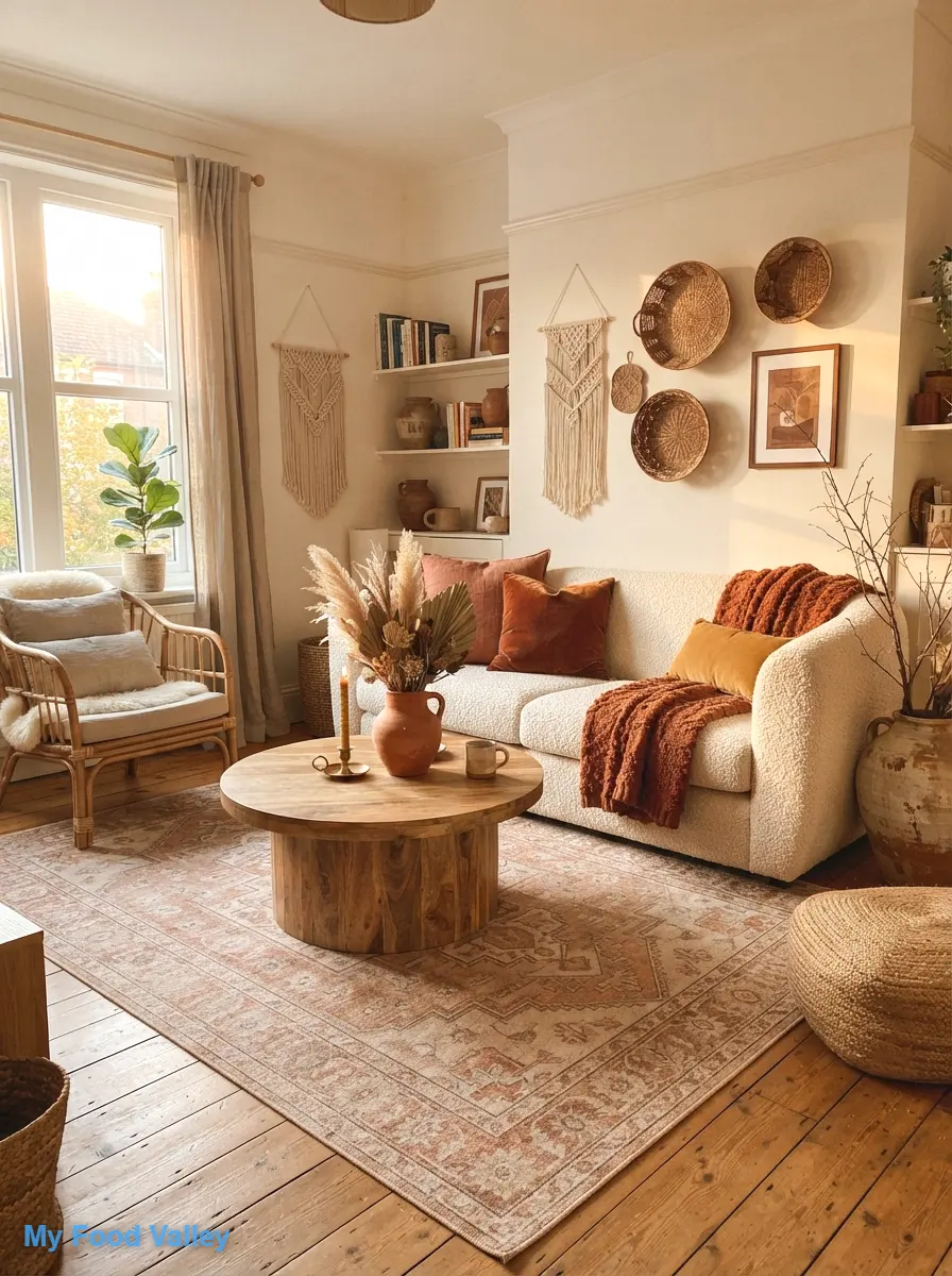 choose a warm terracotta and cream color palette