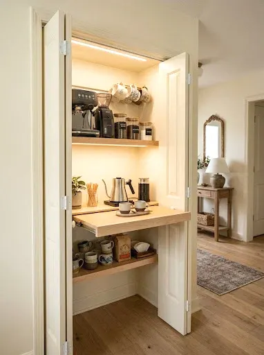 closet coffee bar