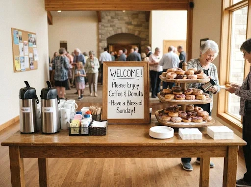 coffee and donut self-serve station