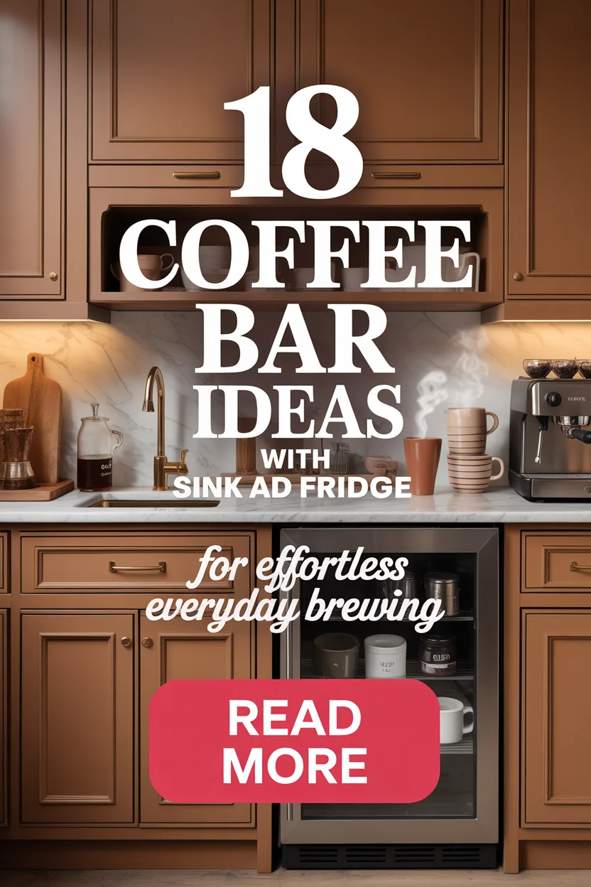 coffee bar kideas with sink and fridge
