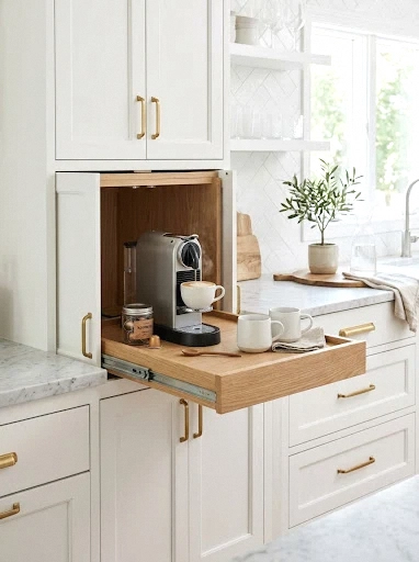 coffee bar with hidden storage