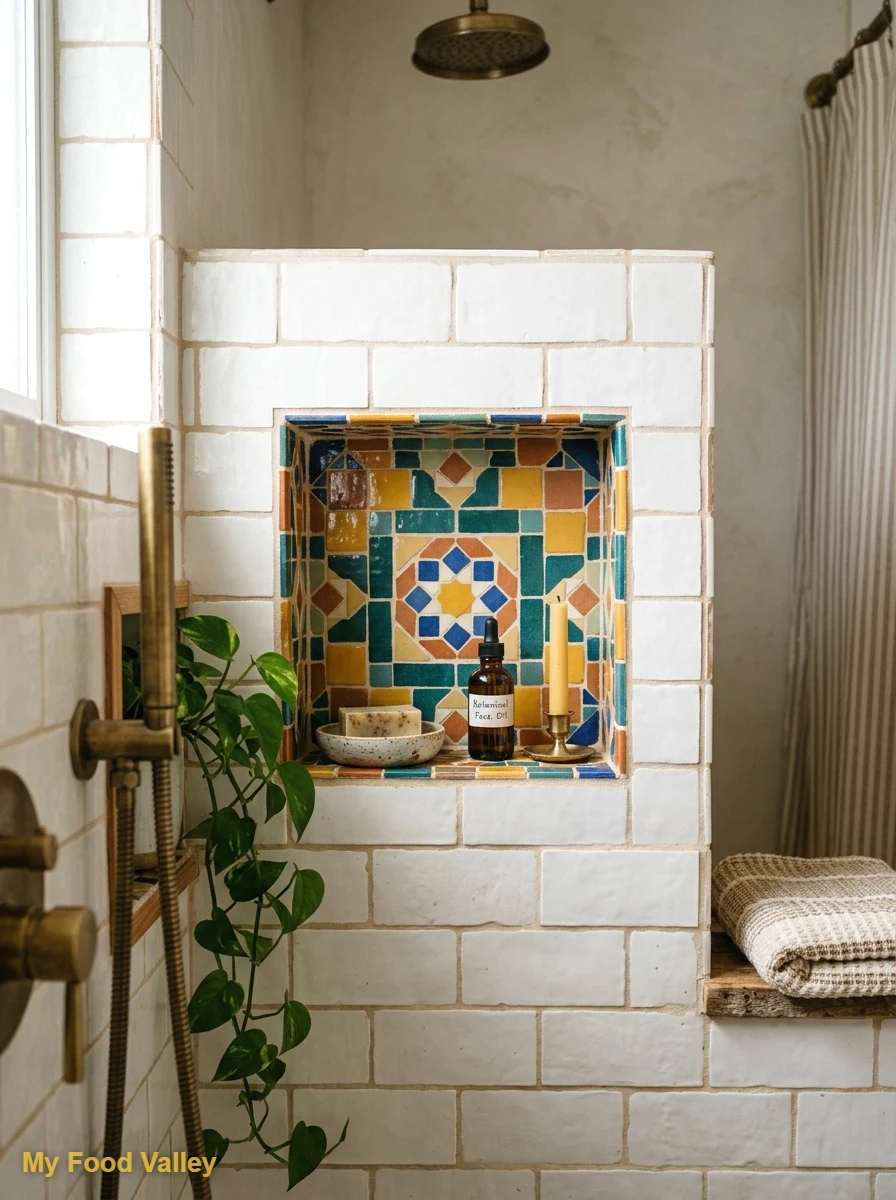 colorful mosaic niche as a boho focal point
