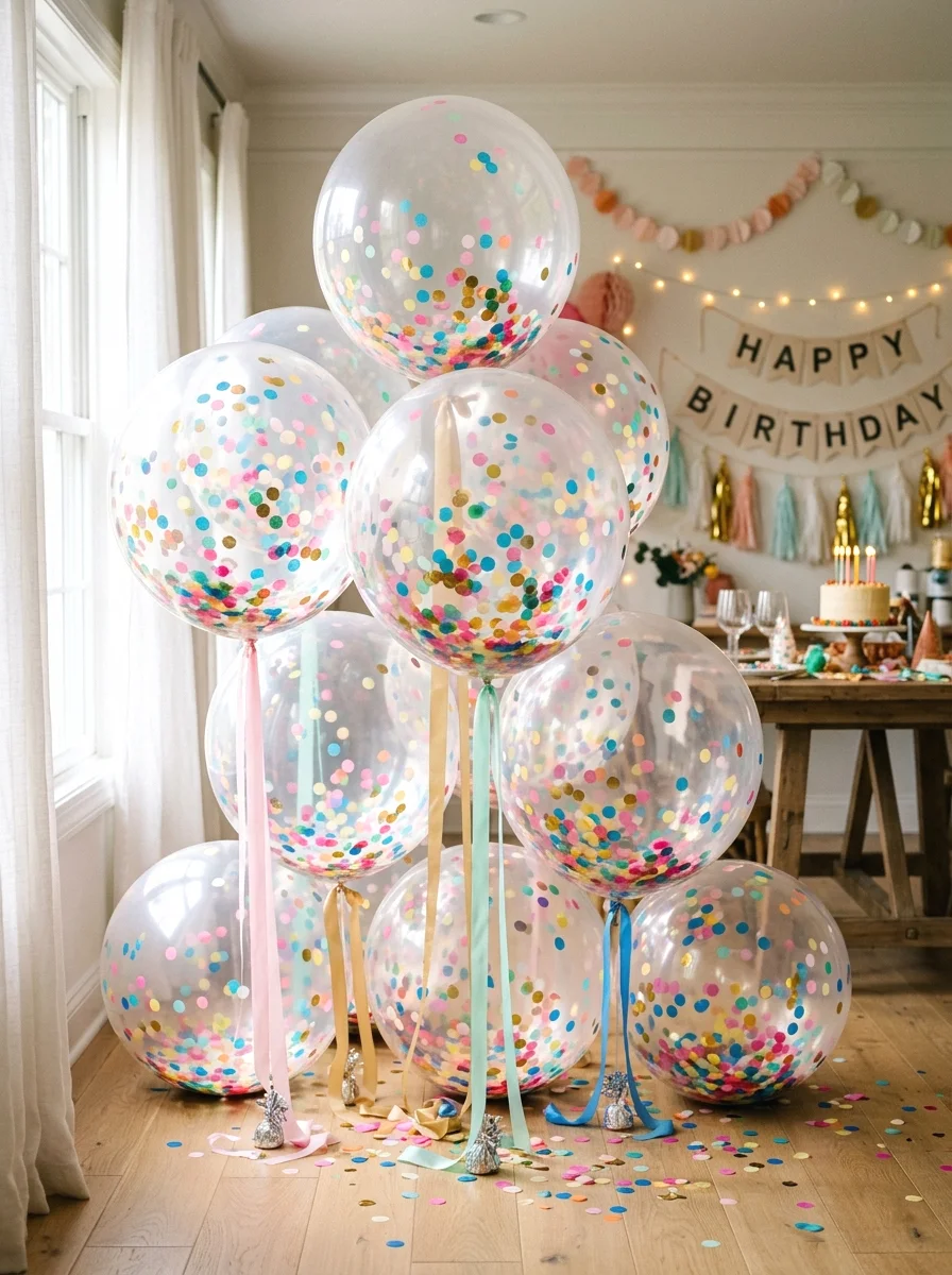 confetti-filled balloons