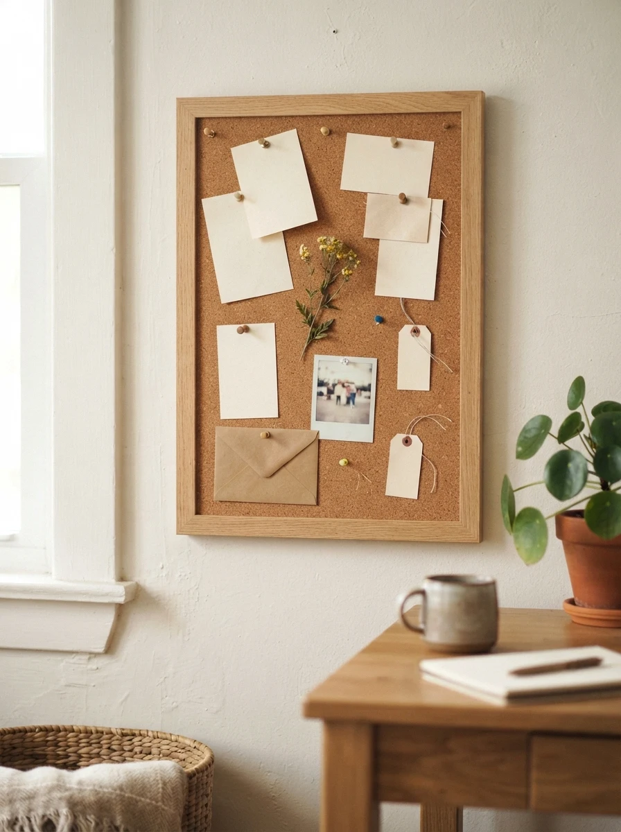 cork or woven bulletin board
