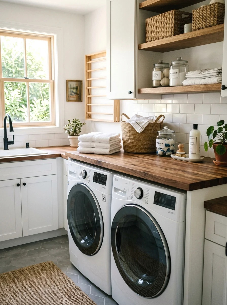 countertop over front-load machines