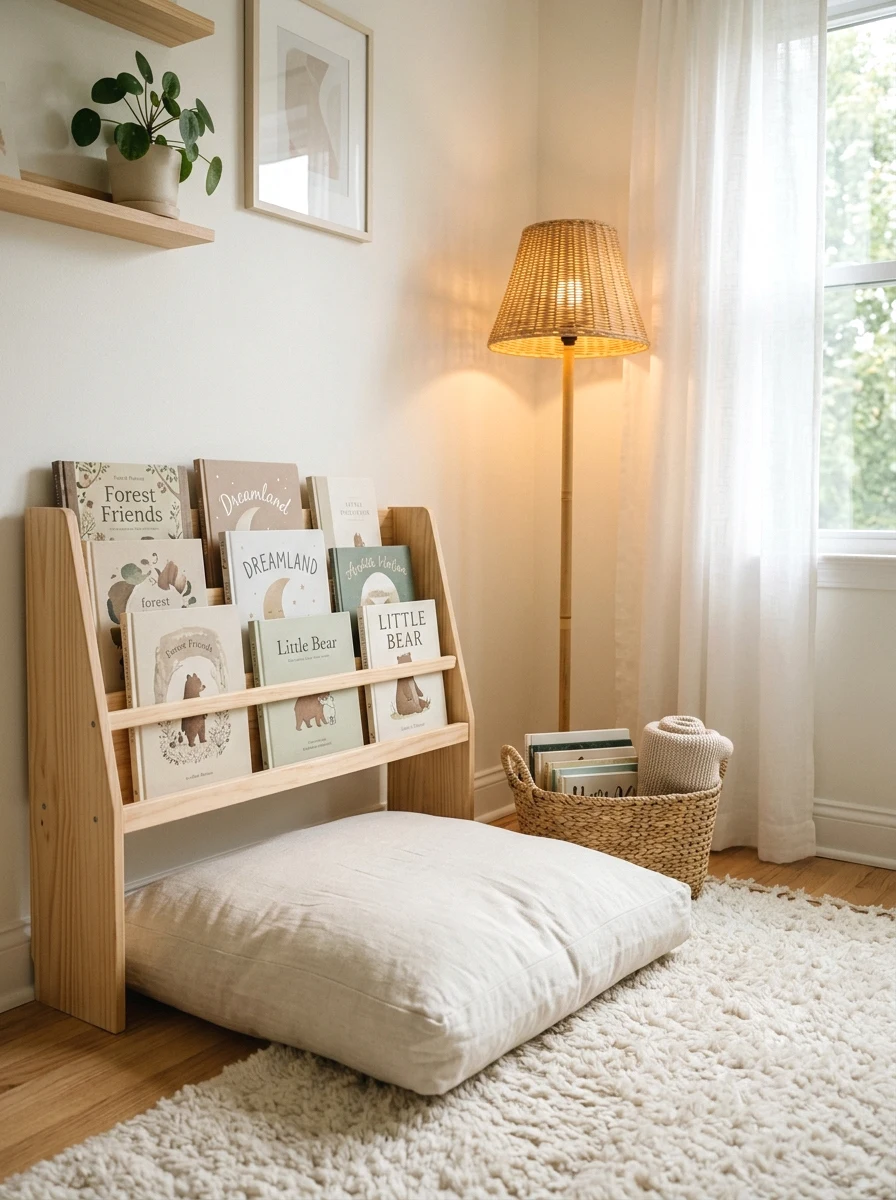 cozy reading nook with floor cushions