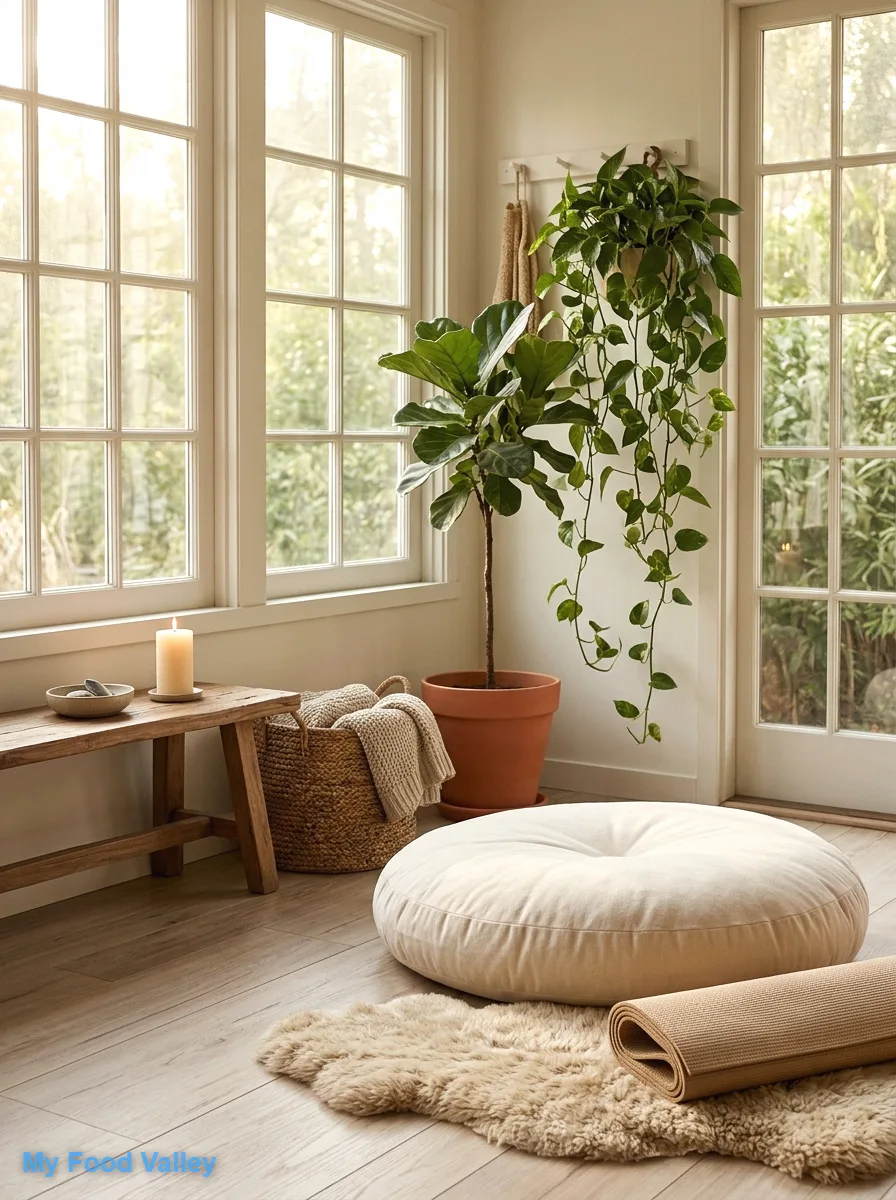 create a floor cushion yoga or meditation corner