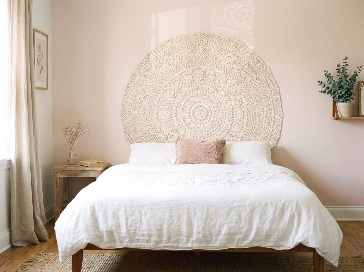 crochet lace headboard