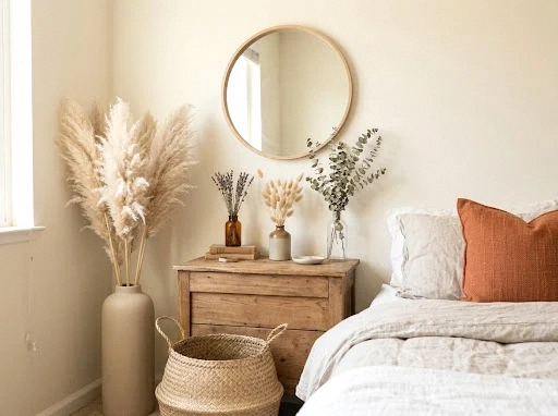 dried florals and pampas grass styling
