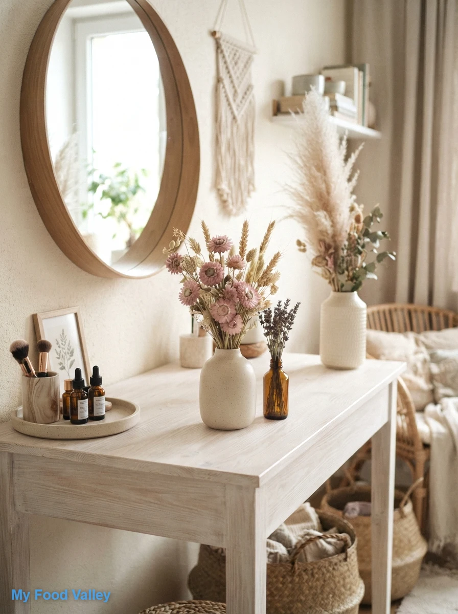 dried flowers and pampas grass styling