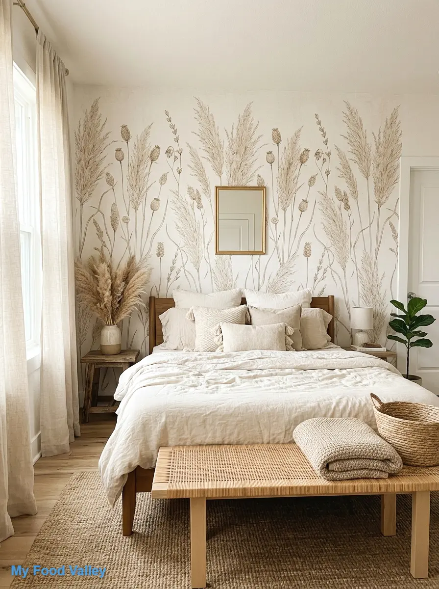 dried pampas grass botanical print