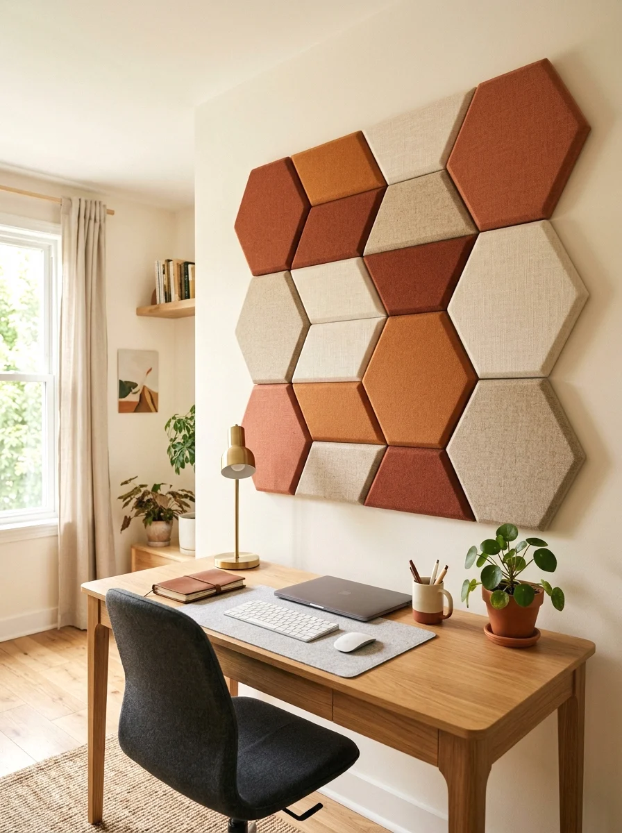 fabric-wrapped acoustic panels as art