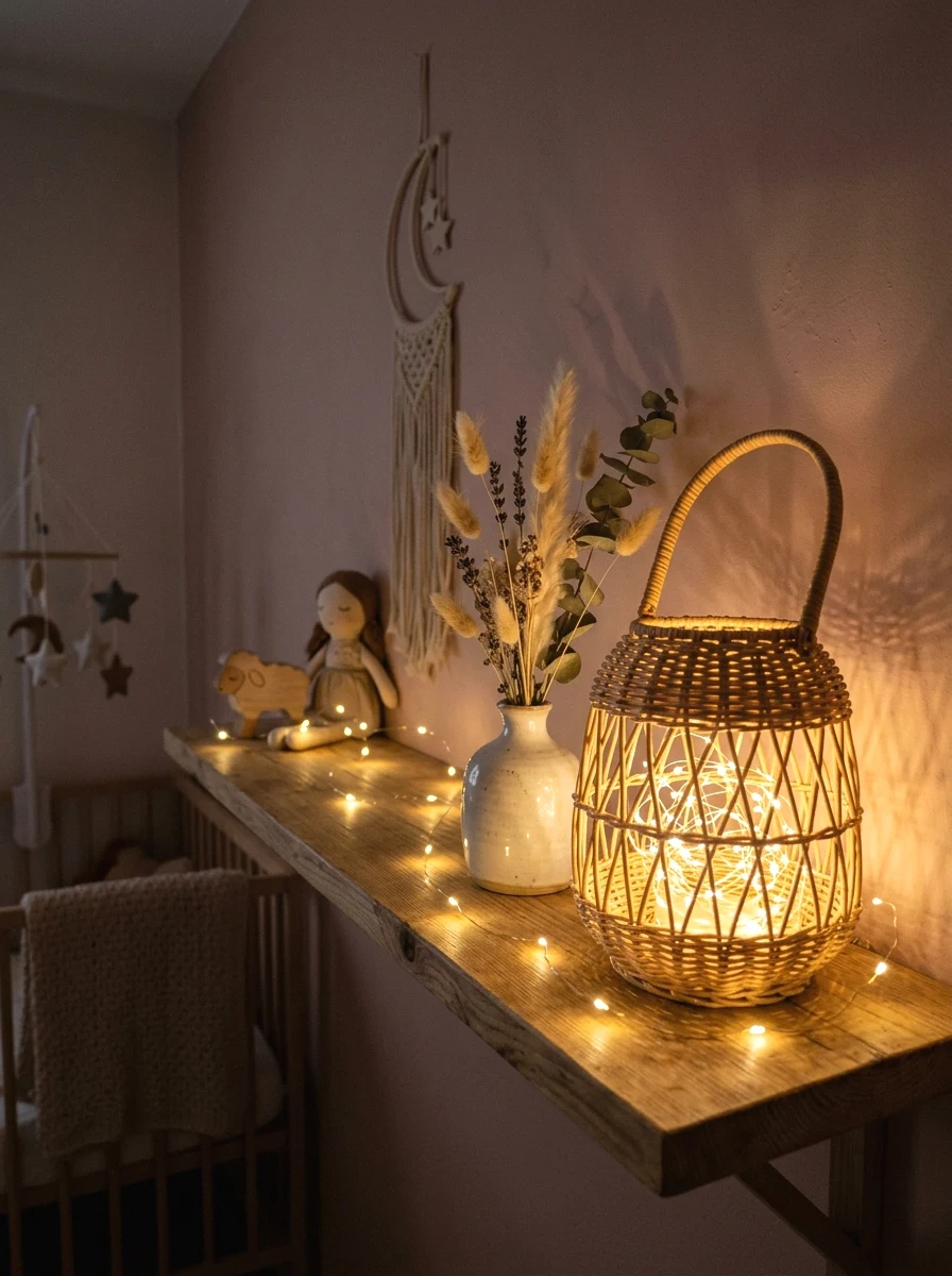 fairy lights and lantern accents