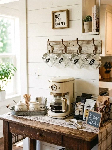farmhouse style coffee station
