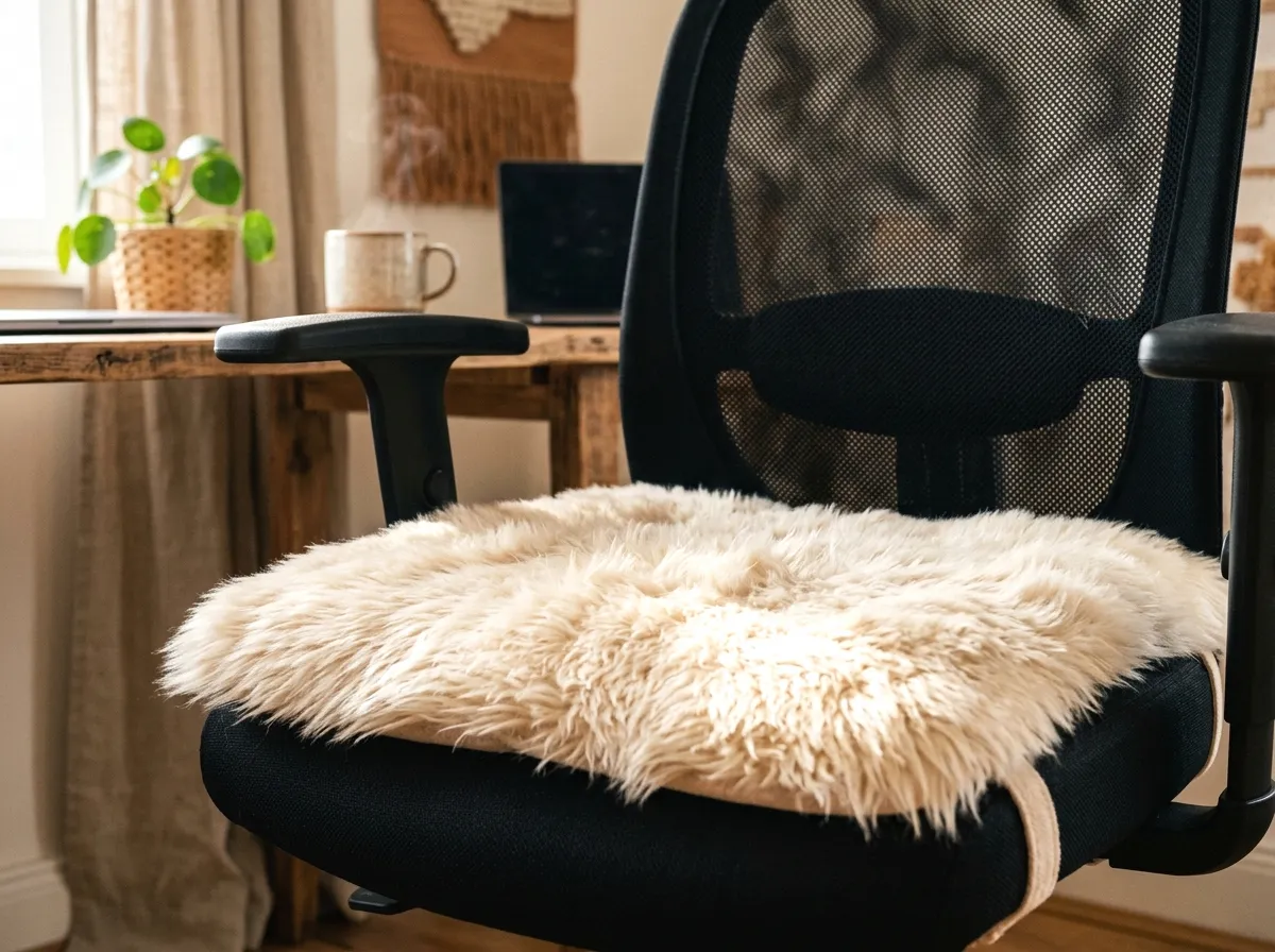 faux fur chair cushion