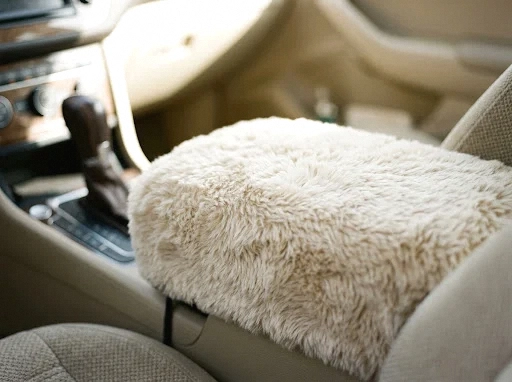 faux fur console armrest cover